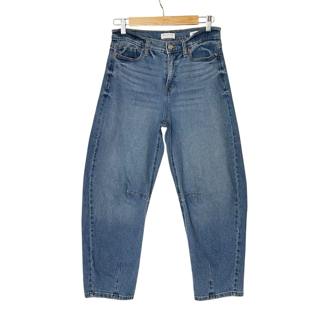 Sofia by Sofia Vergara Jeans Barrel Leg High Rise Curved Wide Leg Barrel Size 2